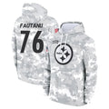 CAdoa P.Steelers #76 Troy Fautanu Player Arctic Camo Limited Salute to Service Pullover Hoodies Game Stitched Jerseys