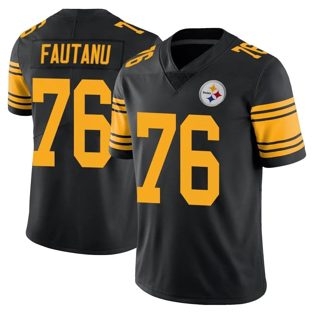 CAdoa P.Steelers #76 Troy Fautanu Player Black Limited Color Rush Home Game Stitched Jerseys