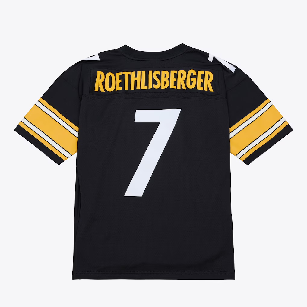 CAdoa P.Steelers #7 Ben Roethlisberger Mitchell & Ness Black 2004 Legacy Throwback Replica Jersey Stitched Puhic Game Jerseys