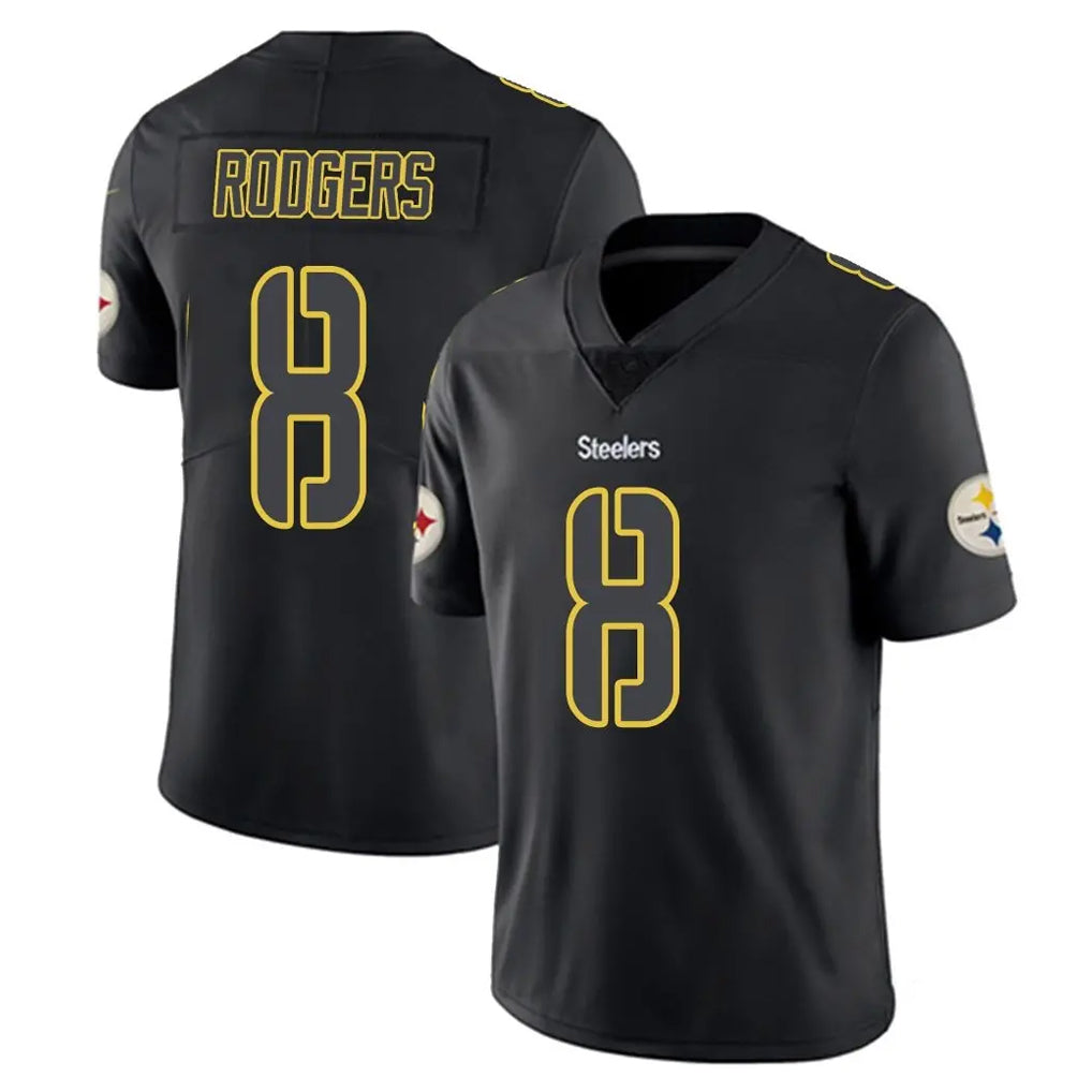CAdoa P.Steelers #8 Aaron Rodgers Player Black Impact Limited Home Game Stitched Jerseys