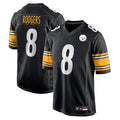 CAdoa P.Steelers #8 Aaron Rodgers Player Black Replica Game Stitched Jerseys