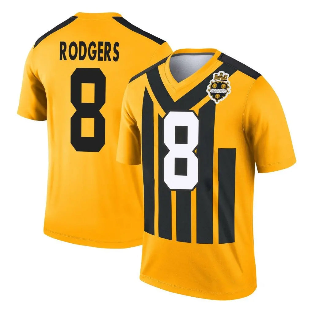 CAdoa P.Steelers #8 Aaron Rodgers Player Gold Legend Limited 1933 Throwback Performance Home Game Stitched Jerseys