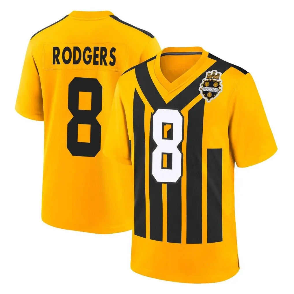 CAdoa P.Steelers #8 Aaron Rodgers Player Gold Limited 1933 Throwback Home Game Stitched Jerseys