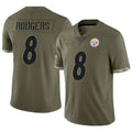 CAdoa P.Steelers #8 Aaron Rodgers Player Salute To Service Limited Olive Stitched Jerseys