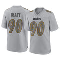 CAdoa P.Steelers #90 T.J. Watt Player Gray Atmosphere Fashion Home Game Stitched Jerseys