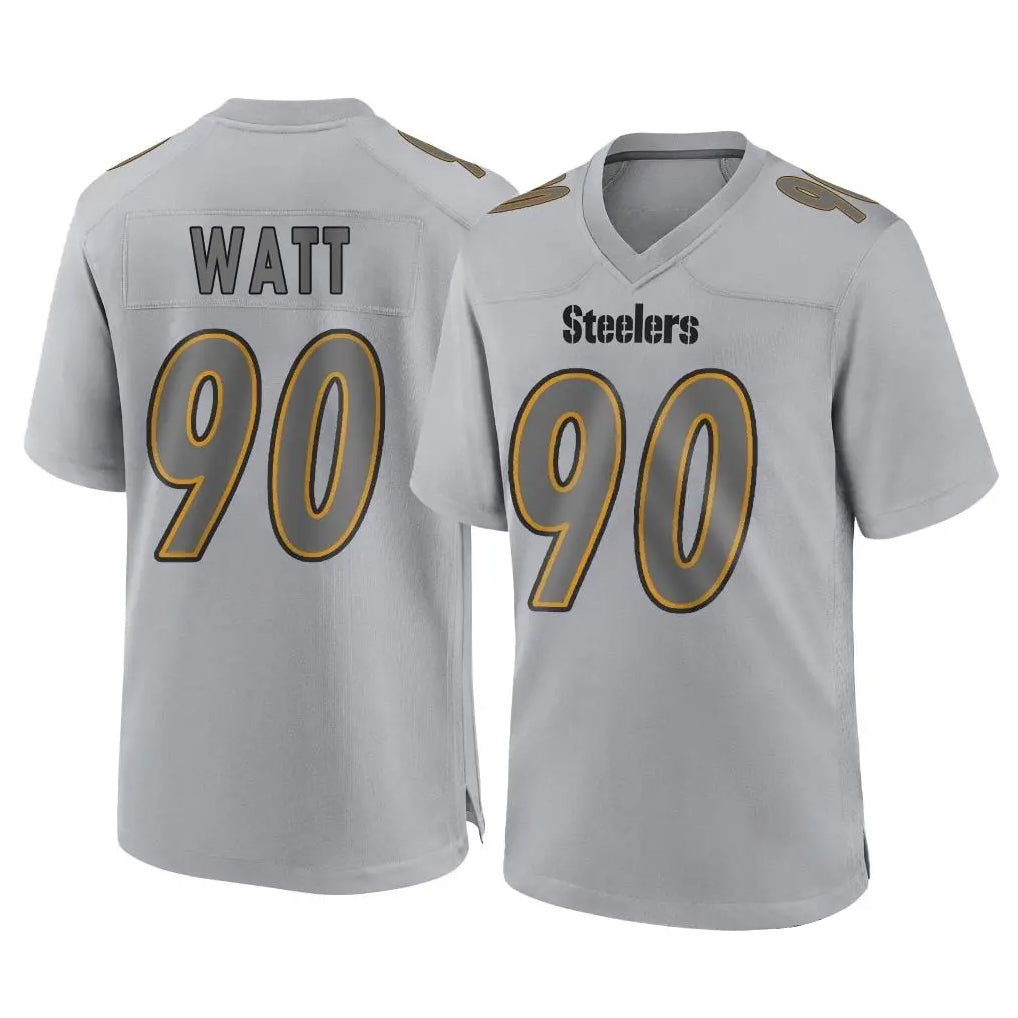 CAdoa P.Steelers #90 T.J. Watt Player Gray Atmosphere Fashion Home Game Stitched Jerseys