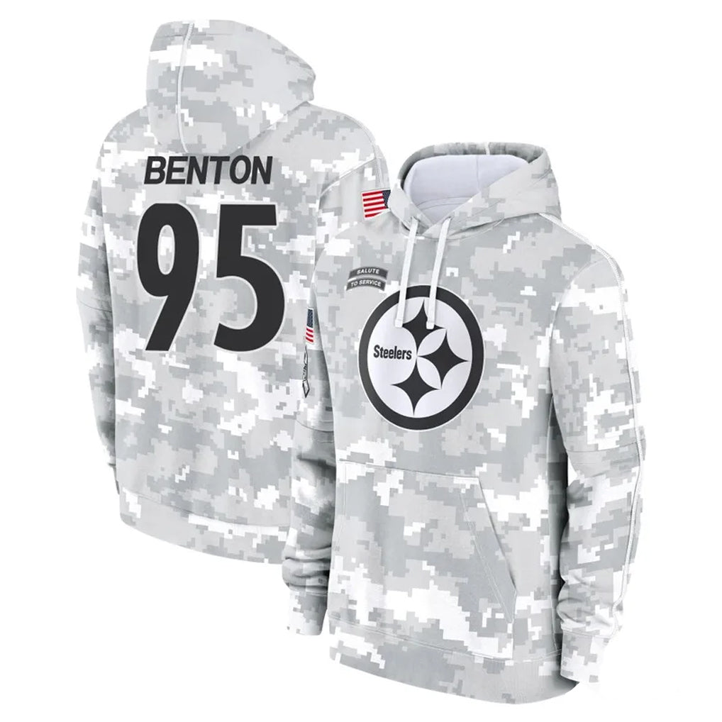CAdoa P.Steelers #95 Keeanu Benton Player Arctic Camo Limited Salute to Service Pullover Hoodies Game Stitched Jerseys