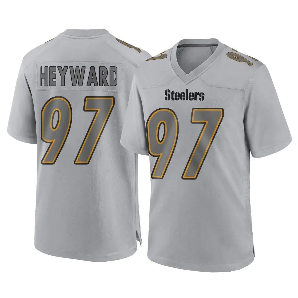 CAdoa P.Steelers #97 Cameron Heyward Player Gray Atmosphere Fashion Home Game Stitched Jerseys