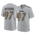 CAdoa P.Steelers #97 Cameron Heyward Player Gray Atmosphere Fashion Home Game Stitched Jerseys