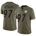 CAdoa P.Steelers #97 Cameron Heyward Player Salute To Service Limited Olive Stitched Jerseys