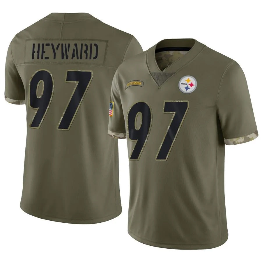 CAdoa P.Steelers #97 Cameron Heyward Player Salute To Service Limited Olive Stitched Jerseys
