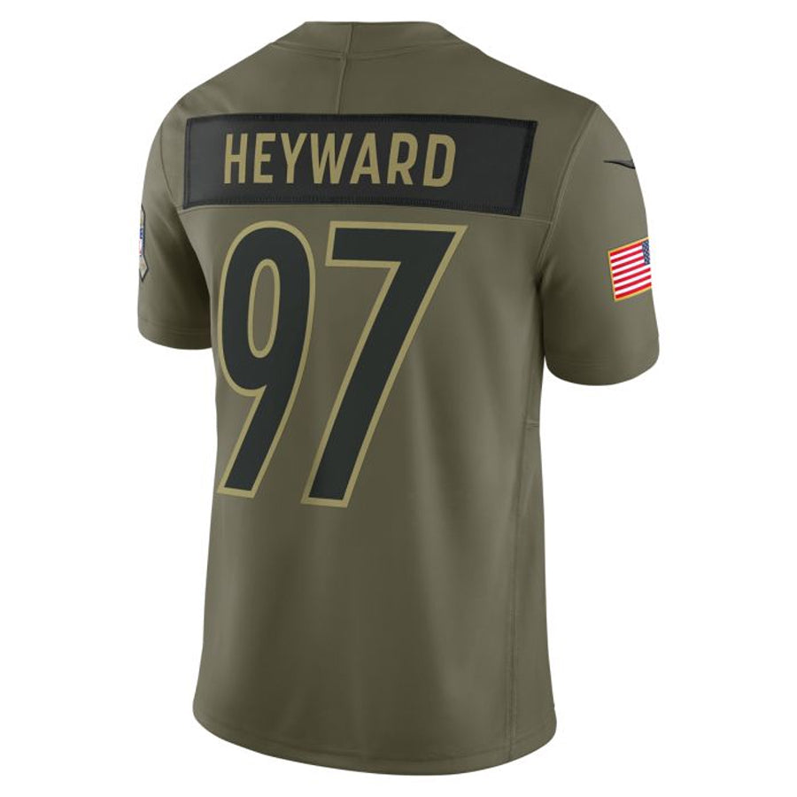 CAdoa P.Steelers #97 Cameron Heyward Player Vapor F.U.S.E. Limited Salute to Service Stitched Jerseys