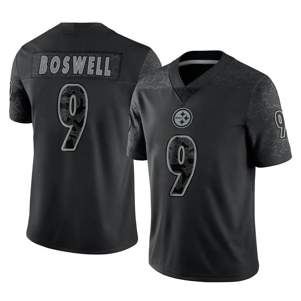 CAdoa P.Steelers #9 Chris Boswell Player Black Reflective Limited Home Game Stitched Jerseys