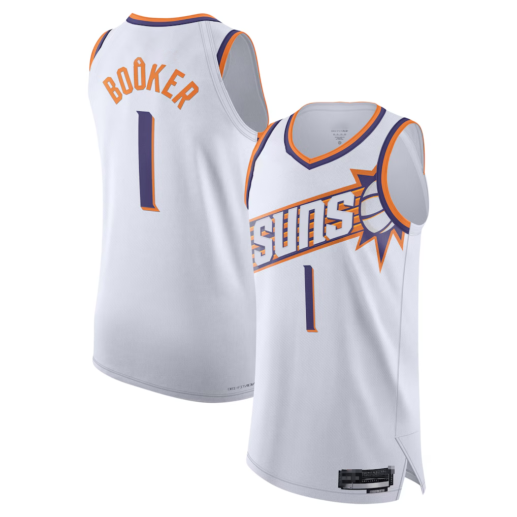 CAdoa P.Suns #1 Devin Booker White Authentic Jerseys - Association Edition