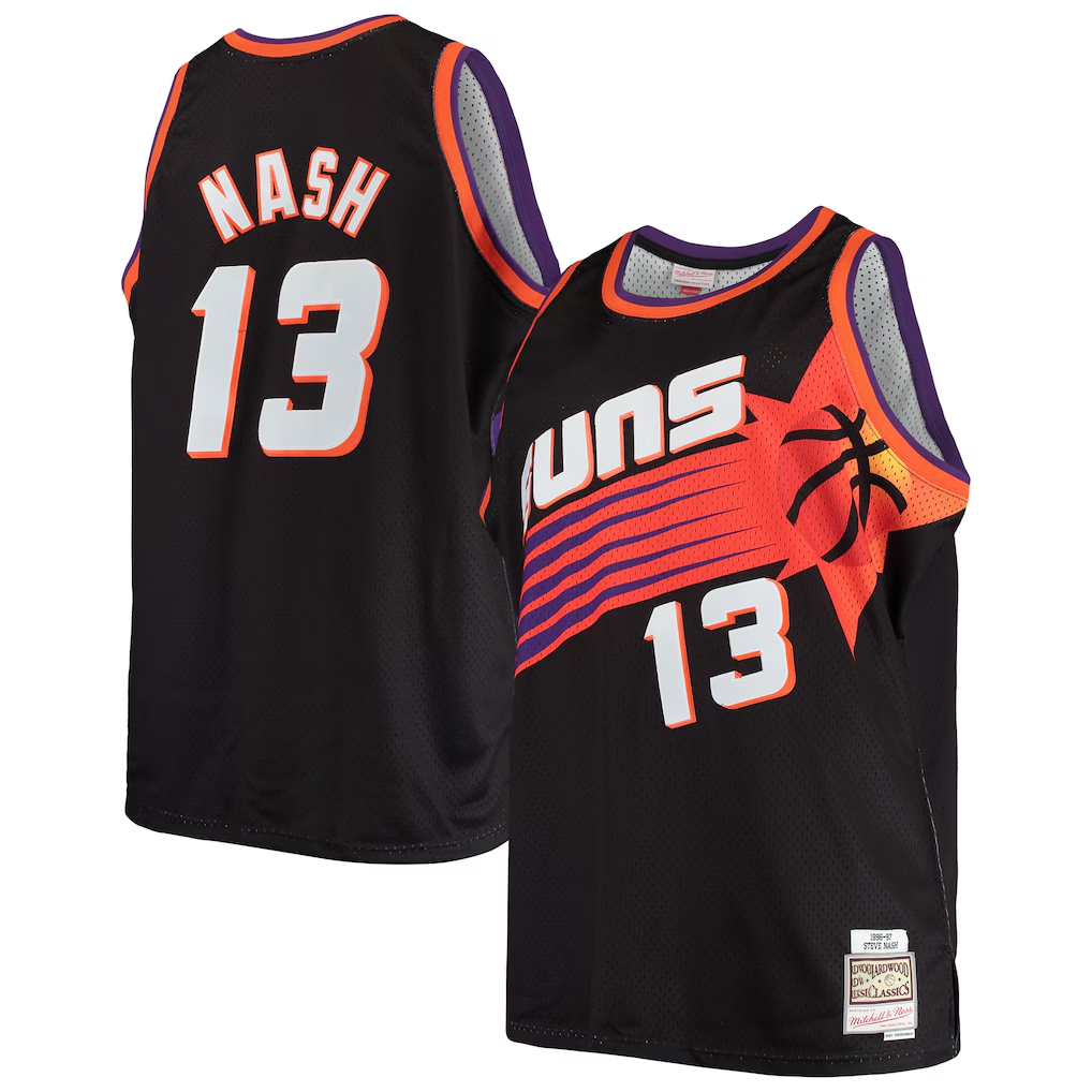 CAdoa P.Sunss #13 Steve Nash Mitchell & Ness Black 1996-1997 Big & Tall Hardwood Classics Swingman Jerseys