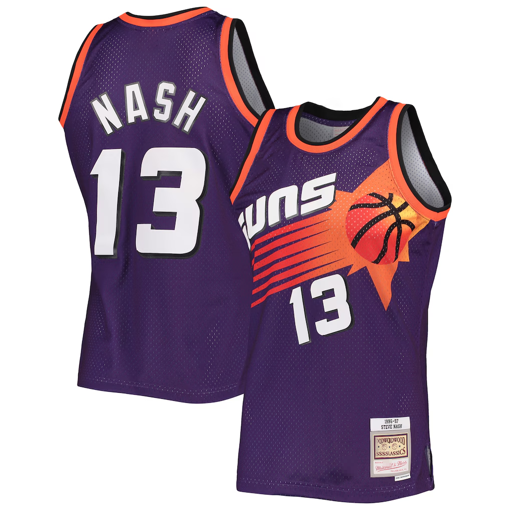 CAdoa P.Sunss #13 Steve Nash Mitchell & Ness Purple 1996-1997 Hardwood Classics Swingman Jerseys