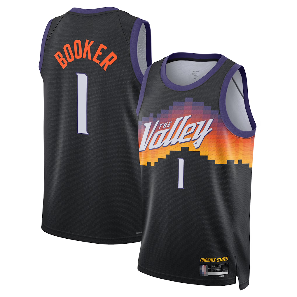 CAdoa P.Sunss #1 Devin Booker Black 2025-2026 Swingman Jerseys - City Edition