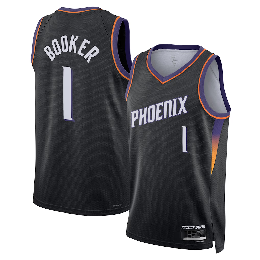 CAdoa P.Sunss #1 Devin Booker Black Swingman Jerseys - Statement Edition