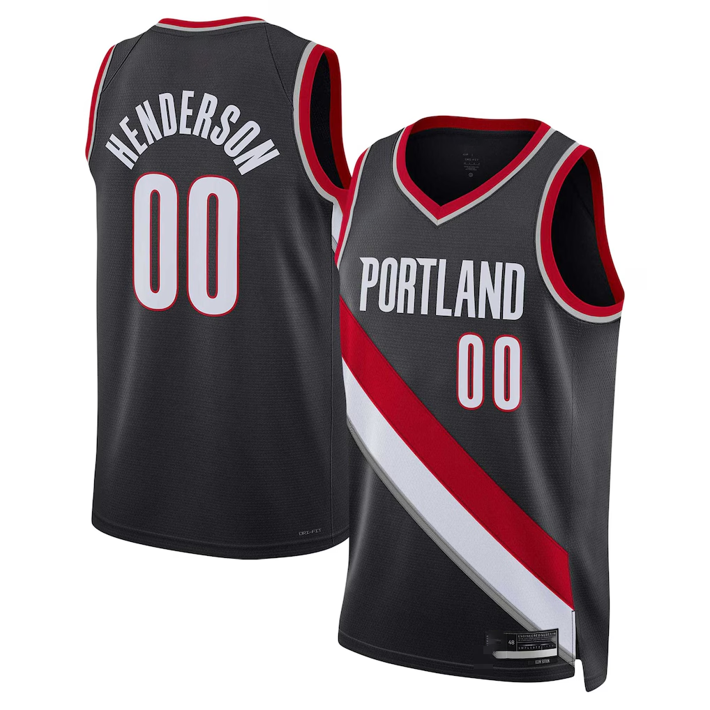 CAdoa PT.Blazers #00 Scoot Henderson Black 2023 NBA Draft Swingman Jerseys - Icon Edition