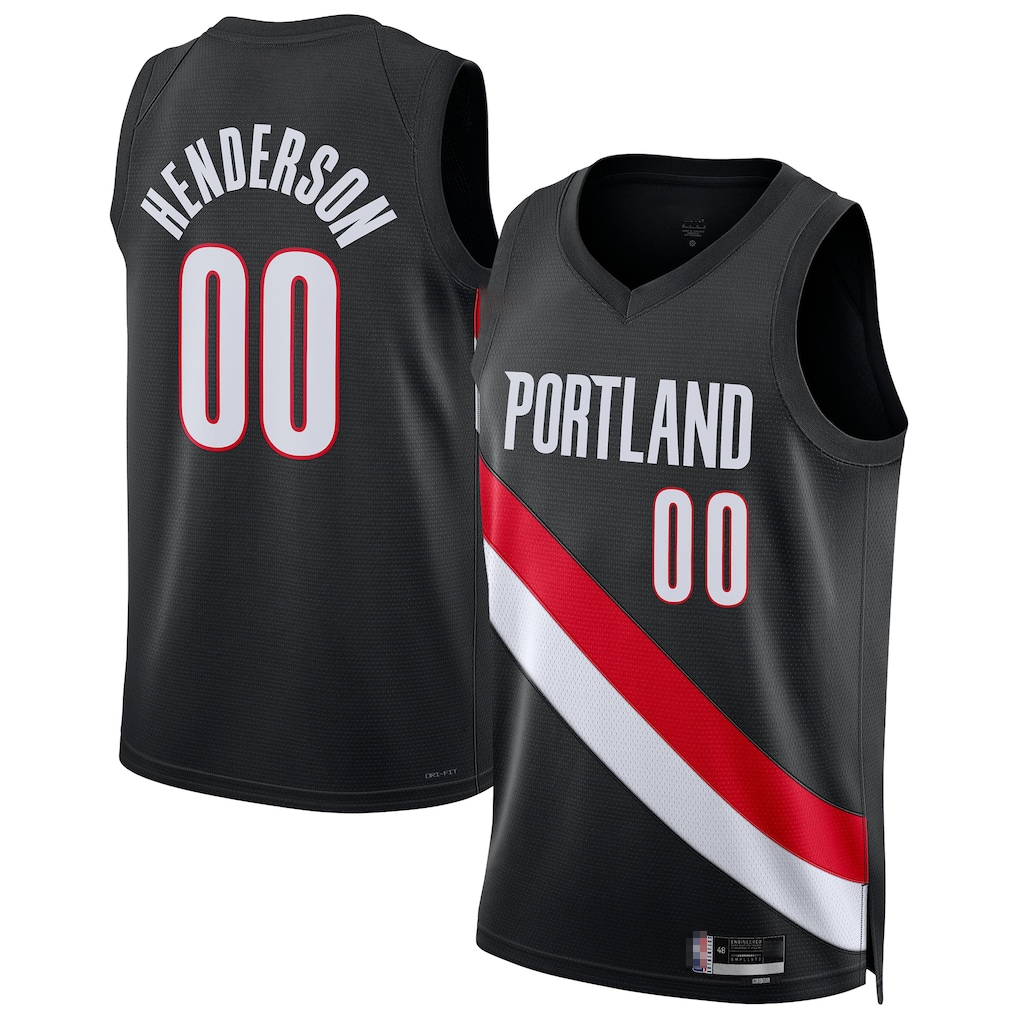 CAdoa PT.Blazers #00 Scoot Henderson Black Swingman Jerseys - Icon Edition