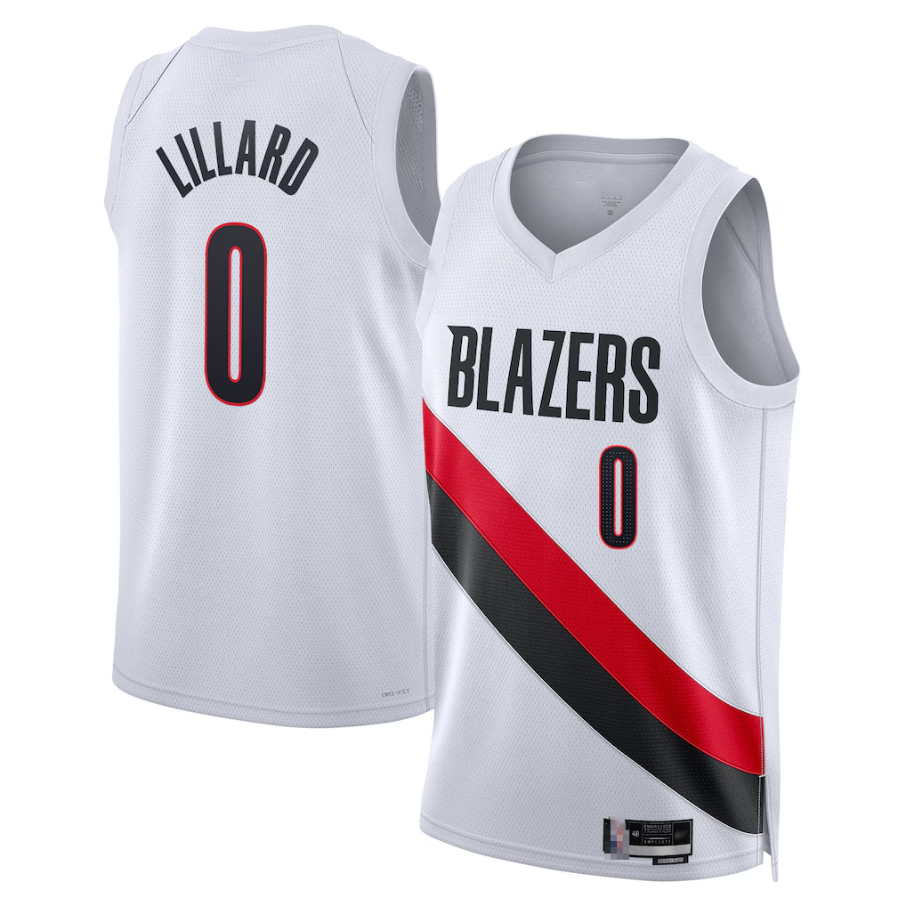 CAdoa PT.Blazers #0 Damian Lillard Red Swingman Jerseys - Statement Edition