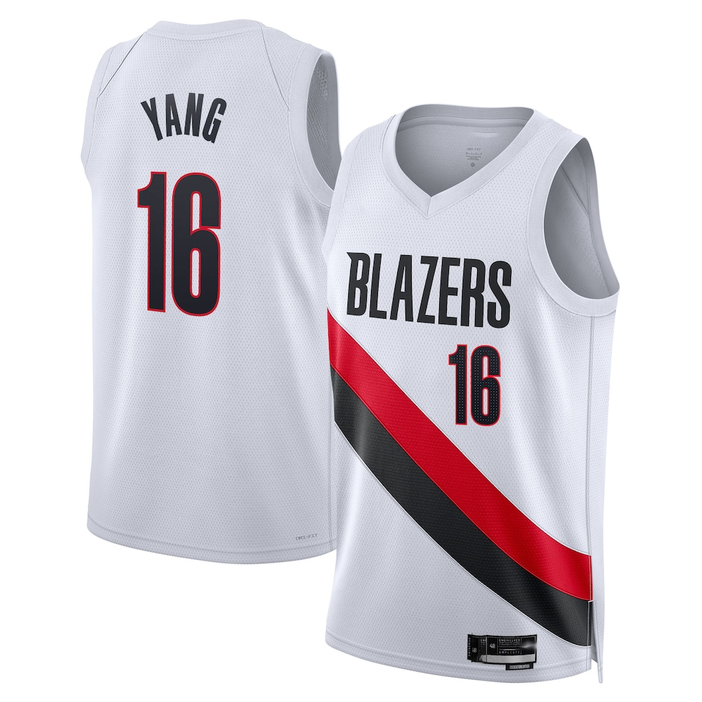 CAdoa PT.Blazers #16 Yang Hansen White Swingman Jerseys - Association Edition
