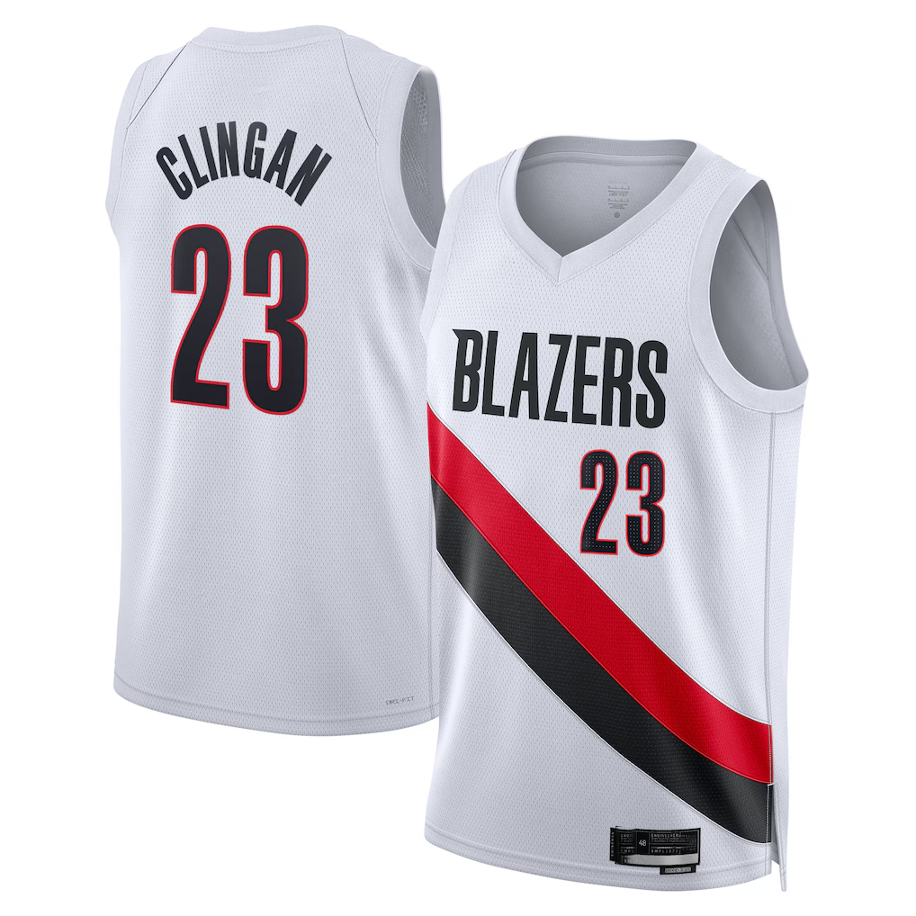 CAdoa PT.Blazers #23 Donovan Clingan White Swingman Jerseys - Association Edition
