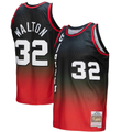 CAdoa PT.Blazers #32 Bill Walton Mitchell & Ness RedBlack 1976--1977 Hardwood Classics Fadeaway Swingman Player Jerseys