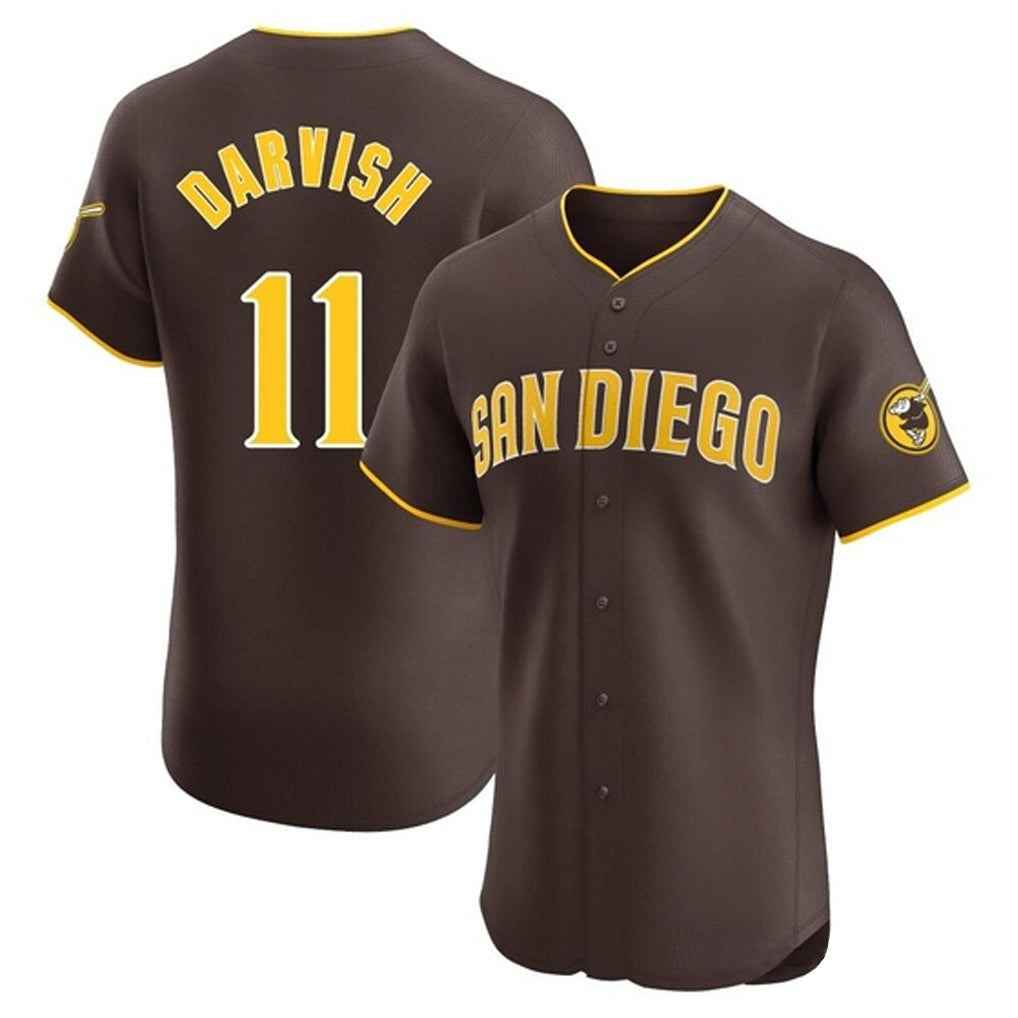 CAdoa S.Diego Padres #11 Yu Darvish Player Brown Home Limited Elite Stitched Jerseys