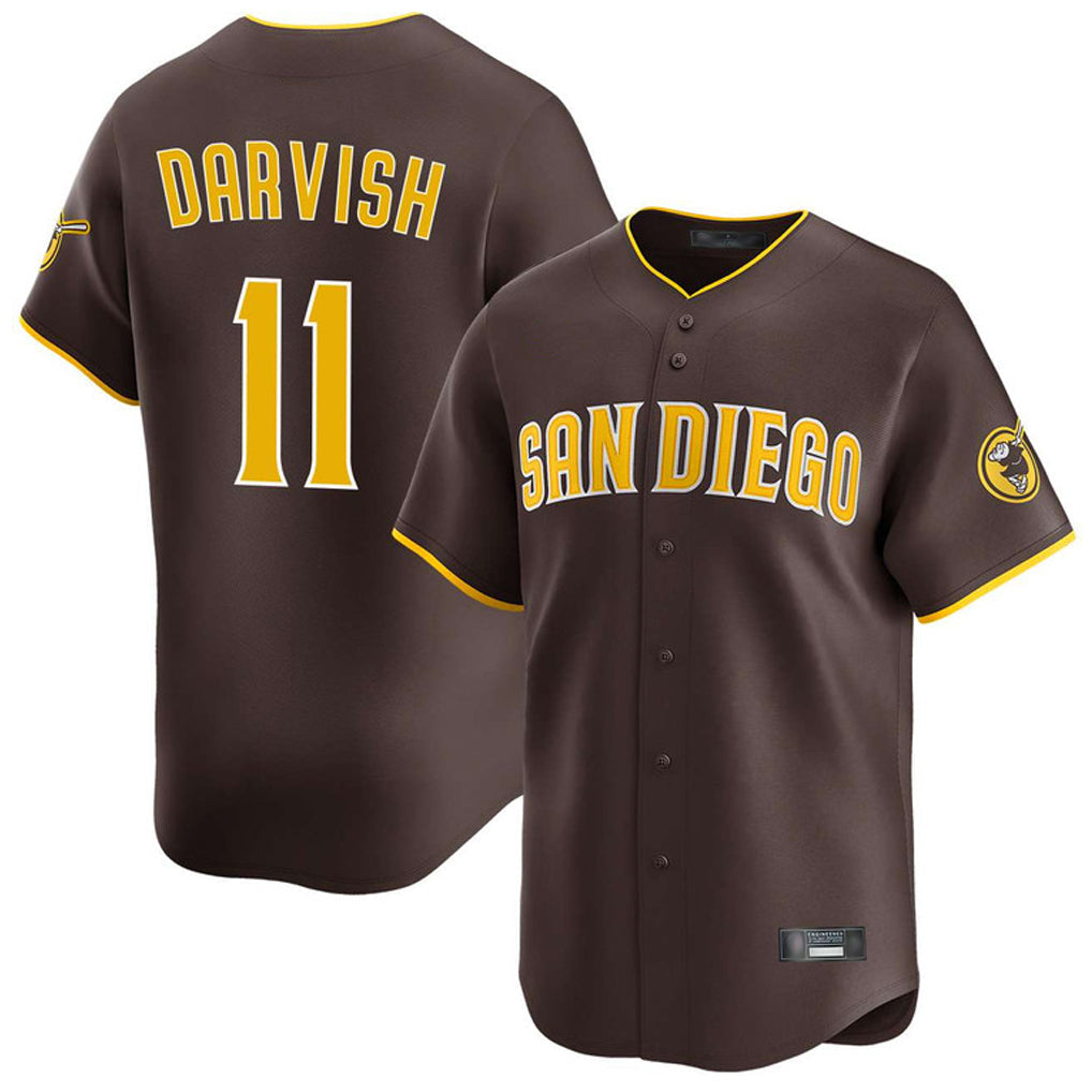 CAdoa S.Diego Padres #11 Yu Darvish Player Brown Home Limited Game Stitched Jerseys