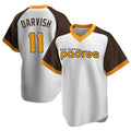 CAdoa S.Diego Padres #11 Yu Darvish Player White Home Cooperstown Collection Replica Game Stitched Jerseys