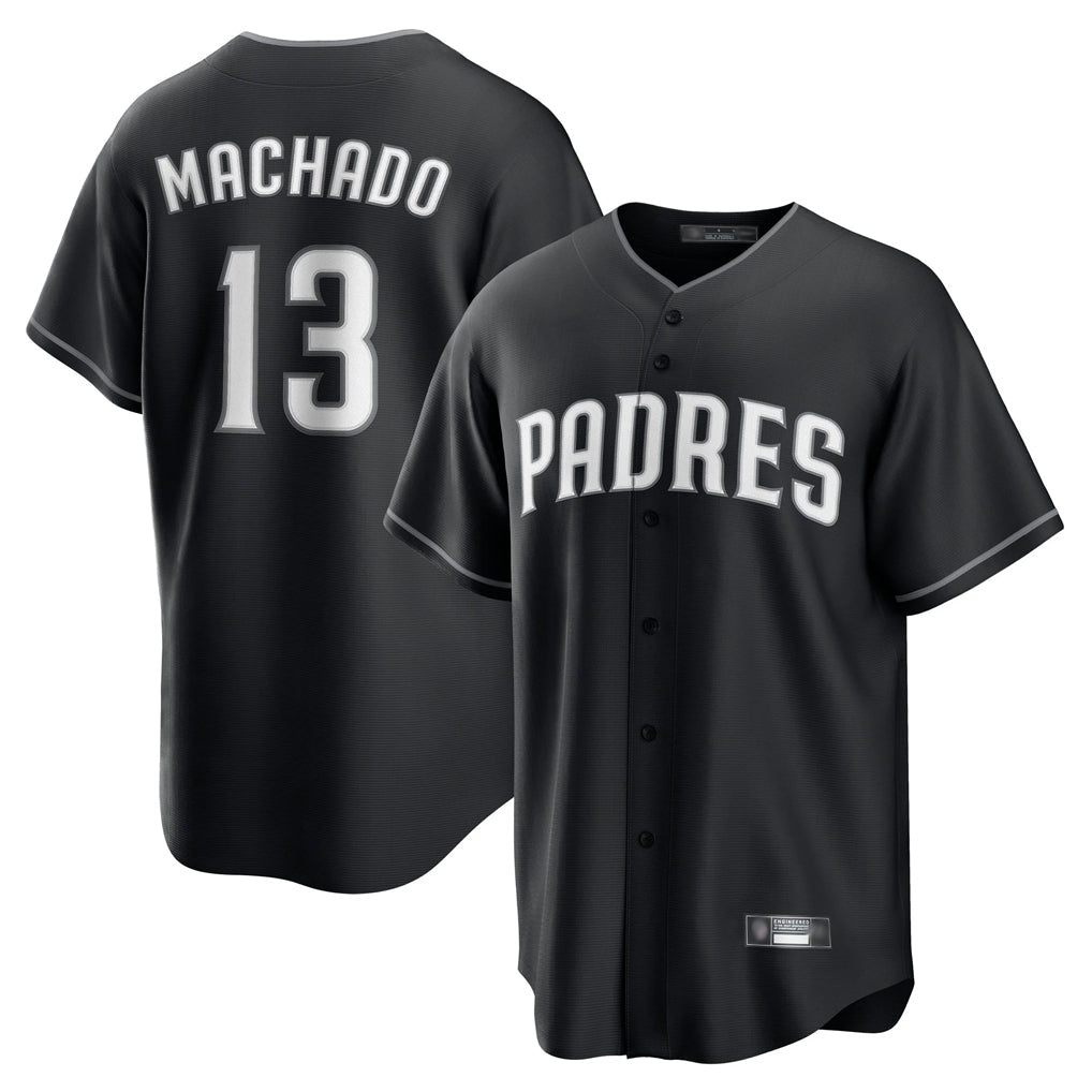CAdoa S.Diego Padres #13 Manny Machado Player Black Home Game Stitched Jerseys