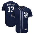 CAdoa S.Diego Padres #13 Manny Machado Player Navy Majestic Patch Flex Base Game Stitched Jerseys