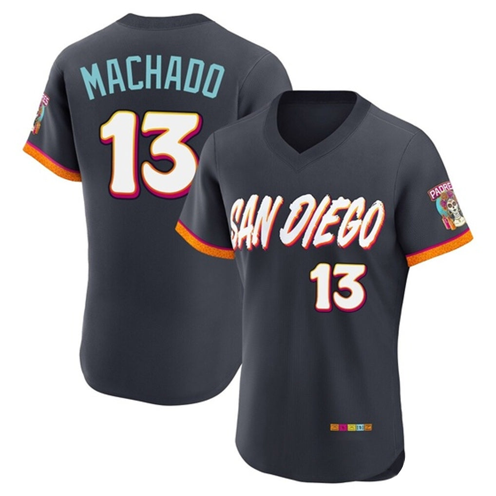 CAdoa S.Diego Padres #13 Manny Machado Player Obsidian 2026 City Connect Home Elite T-shirt Stitched Jerseys