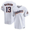 CAdoa S.Diego Padres #13 Manny Machado Player White Cooperstown Collection Limited Home Stitched Jerseys