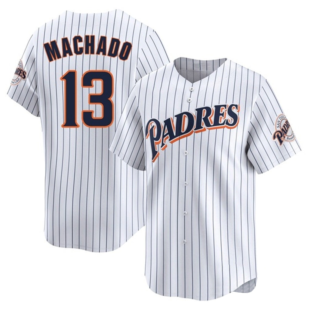 CAdoa S.Diego Padres #13 Manny Machado Player White Cooperstown Collection Limited Home Stitched Jerseys