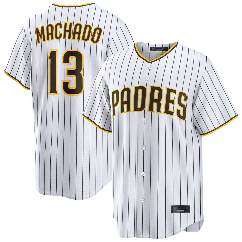 CAdoa S.Diego Padres #13 Manny Machado Player White Home Limited Stitched Jerseys