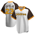CAdoa S.Diego Padres #23 Fernando Tatis Jr Player White Home Cooperstown Collection Replica Game Stitched Jerseys