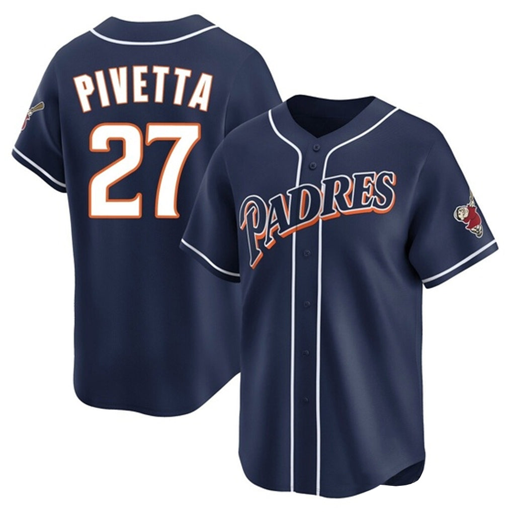 CAdoa S.Diego Padres #27 Nick Pivetta Player Navy Cooperstown Collection Limited Home Stitched Jerseys