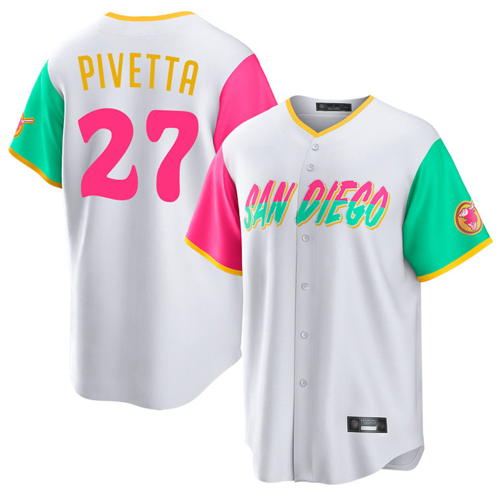 CAdoa S.Diego Padres #27 Nick Pivetta Player White City Connect Home Game Stitched Jerseys