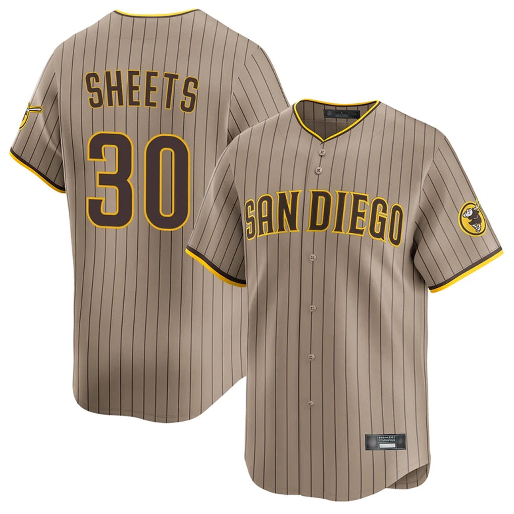 CAdoa S.Diego Padres #30 Gavin Sheets Player Khaki Home Limited Stitched Jerseys