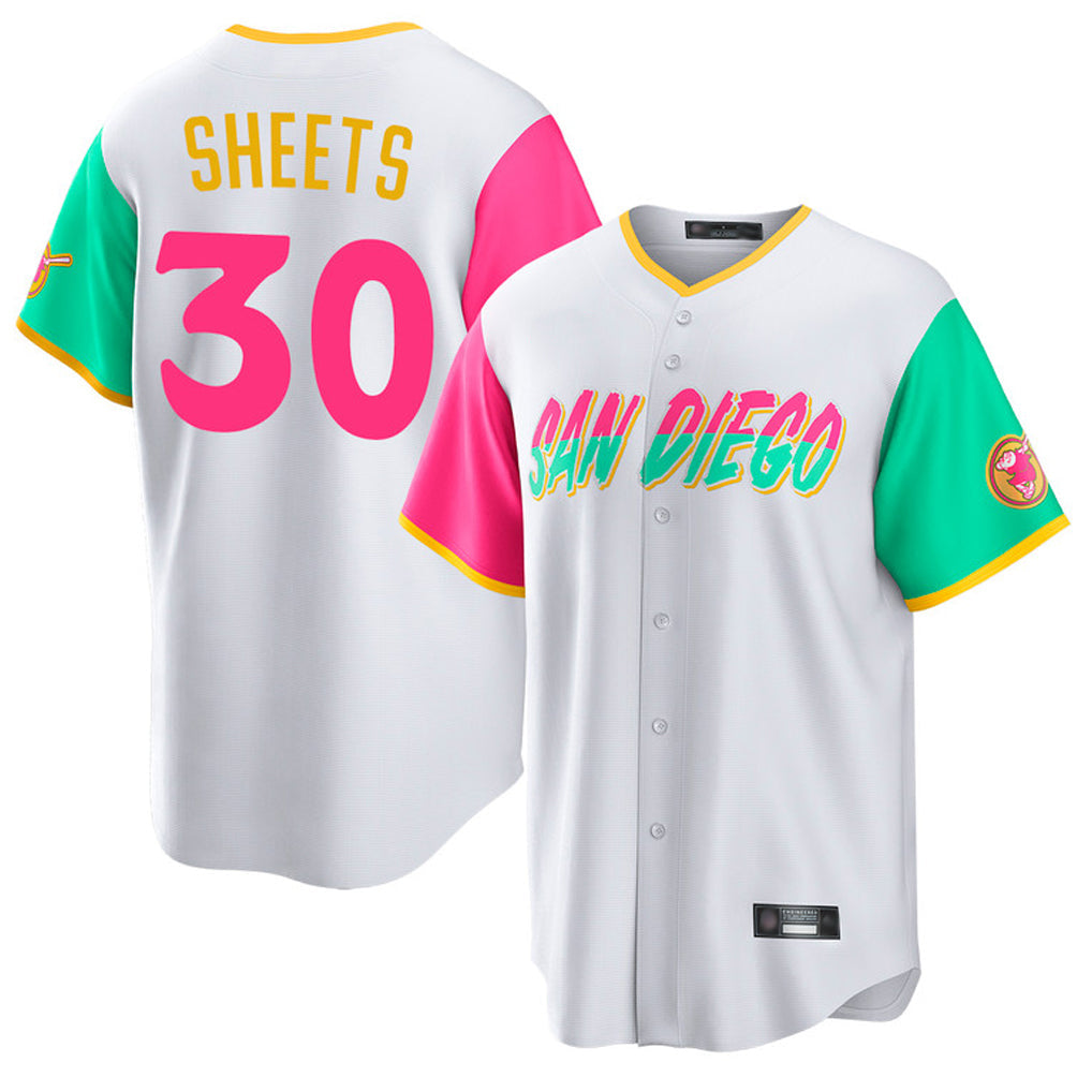 CAdoa S.Diego Padres #30 Gavin Sheets Player White City Connect Home Game Stitched Jerseys