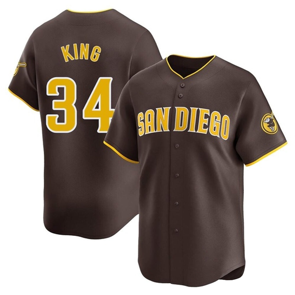 CAdoa S.Diego Padres #34 Michael King Player Brown Home Limited Stitched Jerseys