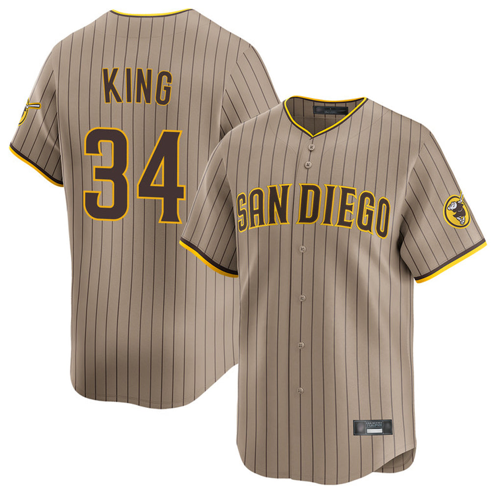 CAdoa S.Diego Padres #34 Michael King Player Khaki Home Limited Stitched Jerseys