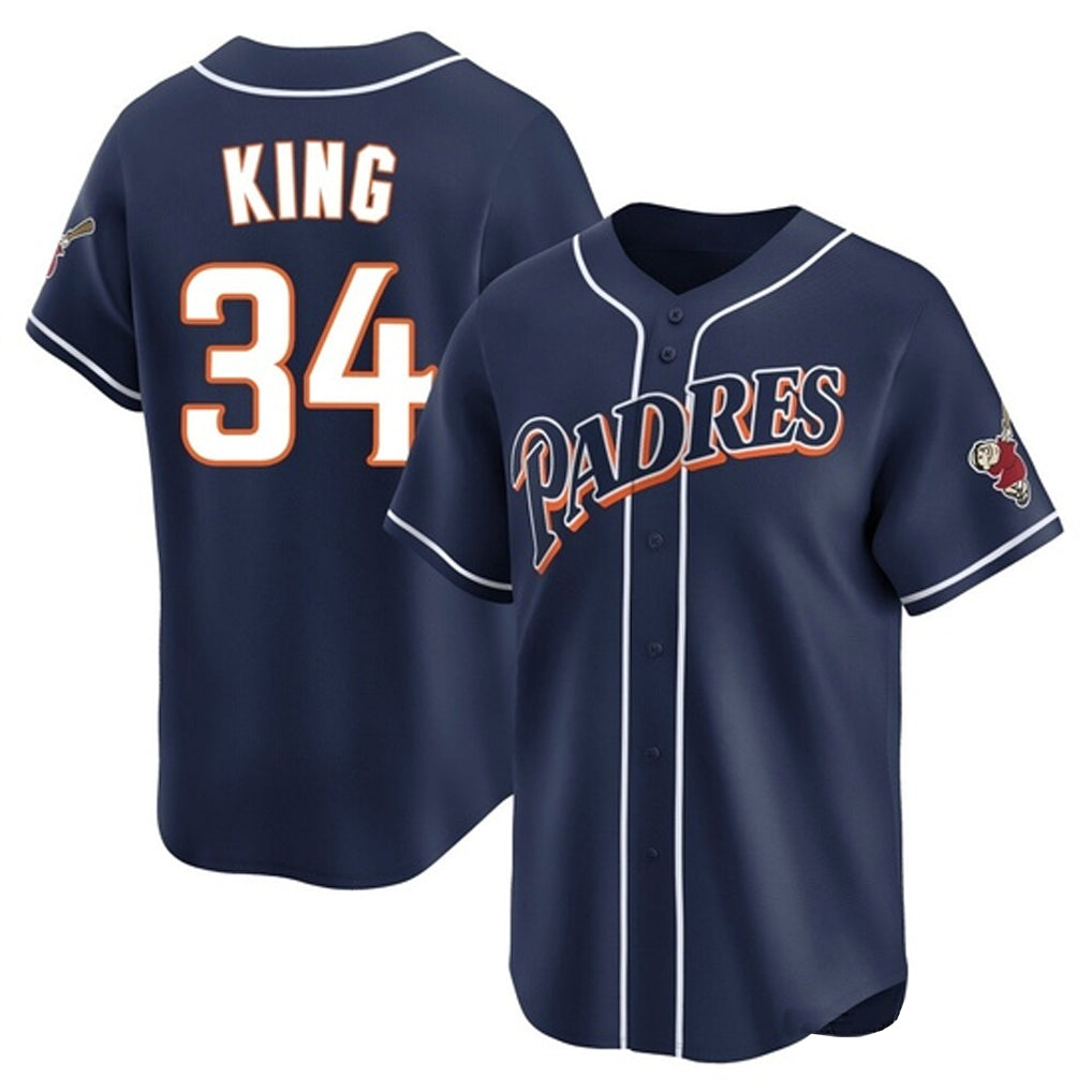 CAdoa S.Diego Padres #34 Michael King Player Navy Cooperstown Collection Limited Home Stitched Jerseys