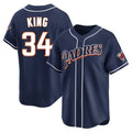 CAdoa S.Diego Padres #34 Michael King Player Navy Cooperstown Collection Limited Home Stitched Jerseys
