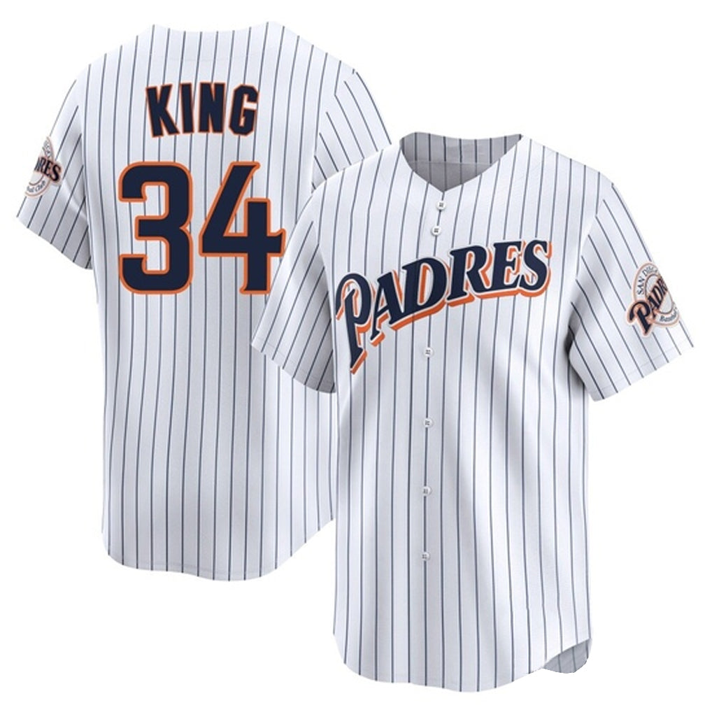 CAdoa S.Diego Padres #34 Michael King Player White Cooperstown Collection Limited Home Stitched Jerseys