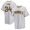 CAdoa S.Diego Padres #34 Michael King Player White Home Game Stitched Jerseys