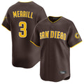 CAdoa S.Diego Padres #3 Jackson Merrill Player Brown Home Limited Stitched Jerseys