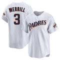 CAdoa S.Diego Padres #3 Jackson Merrill Player White Cooperstown Collection Limited Home Stitched Jerseys